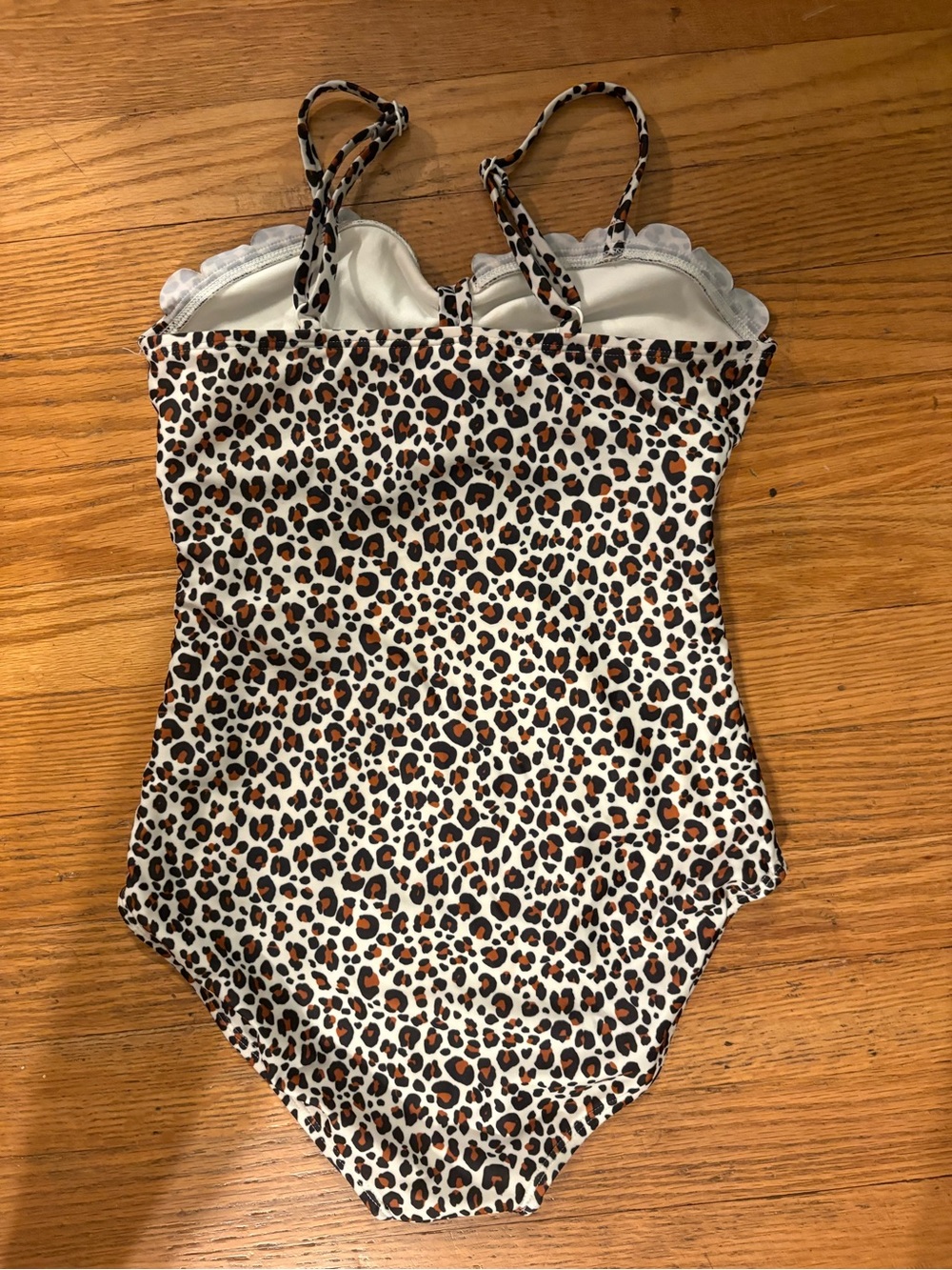 Leopard Print One-Piece Swimsuit - size large 10/12 - Picture 2 of 3